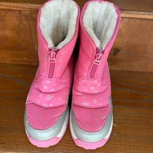 Pink and Silver Kids Snow Boots